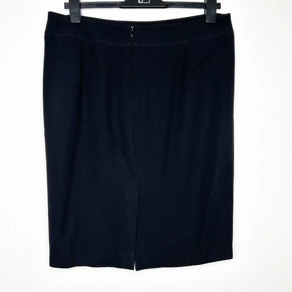 Armani‎ Collezioni Pencil Skirt Womens Size 10 Black Wool Blend